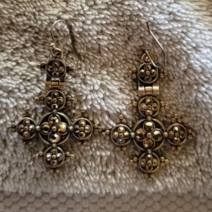 Lucky Brand Gold Cross Earrings